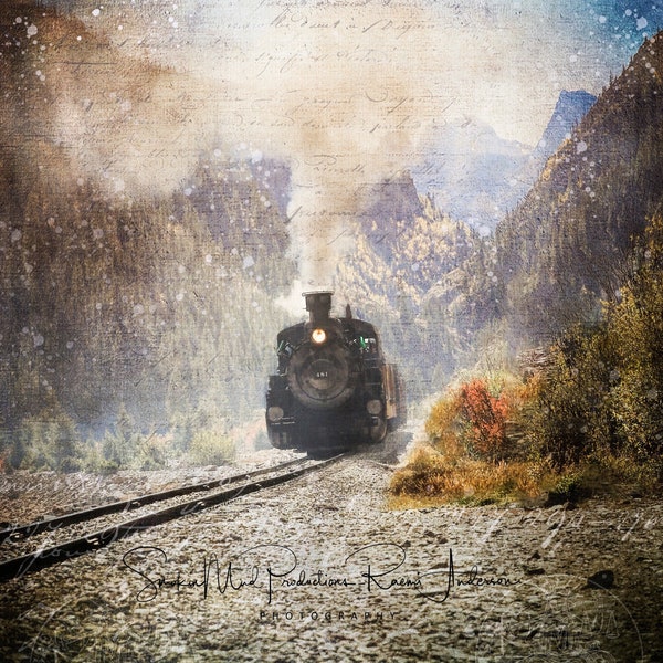 Train Photograph, Steam Train Photography, Train Art, Durango Silverton Colorado Train, Digital Art, Wall Art, Holiday Gift, Order Early