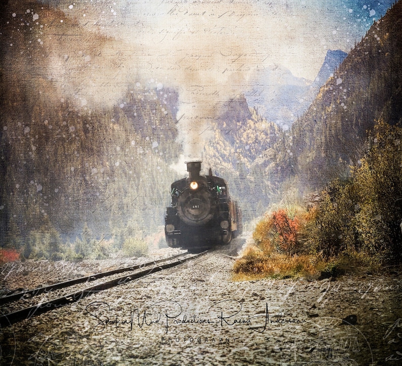 Train Photograph, Steam Train Photography, Train Art, Durango Silverton Colorado Train, Digital Art, Wall Art, Holiday Gift, Order Early image 1