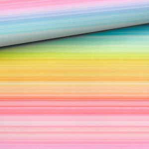 Rainbow Fabric - Sky Space Nature Pastel Ombre Stripes - 164 cm (65”) Wide - French Terry - Crafts, Apparel, Accessories, Decor