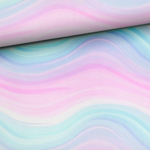 Pastel Aurora Fabric - Sky Rainbow Fairycore Preppy Chic - 164 cm (65”) Wide - French Terry - Crafts, Apparel, Accessories, Decor