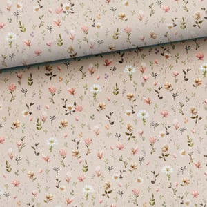 Tela de jardín retro - Estampado rústico vintage de flores, prados y plantas botánicas con estilo campestre inglés - Manualidades, ropa, accesorios y decoración
