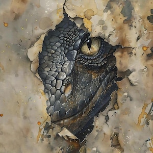 Drachenauge Stoffpanel - Magisches Märchentier Dungeon Kingdom - 16&quot; x 20&quot; (40 x 50 cm) - French Terry - Kunsthandwerk, Bekleidung, Dekor