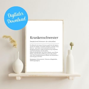 Nurse Poster, Gift for Nurse, Nurse Definition, Dictionary Style Poster, Typographic Poster