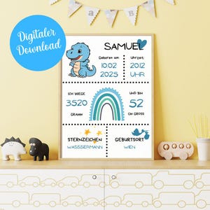 Birth poster, poster, personalized birth poster, baby room wall decoration, gift for birth, children&#39;s room decoration, baby gift, children&#39;s poster