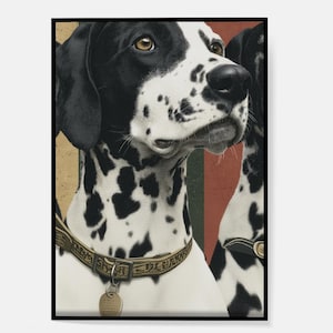 Dalmatian Wall Art Print Modern Dog Digital Download | Black & White Dalmatian Portrait | Minimalist Pet Decor for Living Room, Dog Lovers