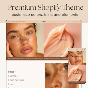Beige Shopify Theme for Beauty, jewelry website or Skincare brand  eCommerce Website