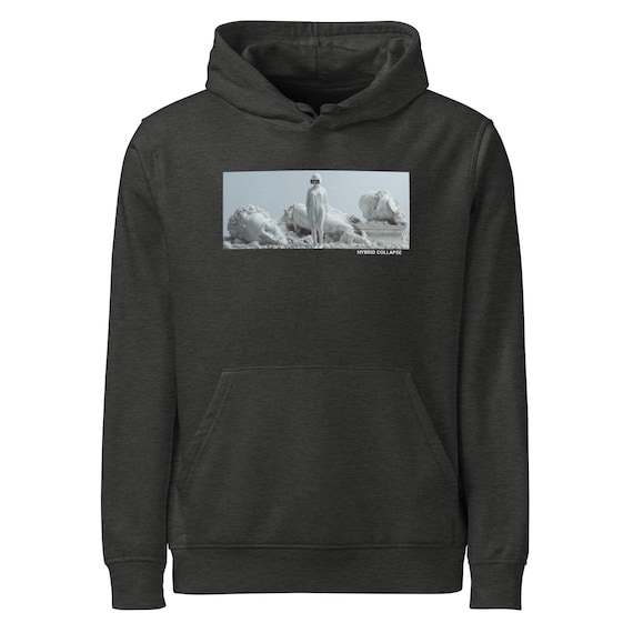 Digital Matrix Hoodie – Posthuman Girl in VR Surrounded by Marble 