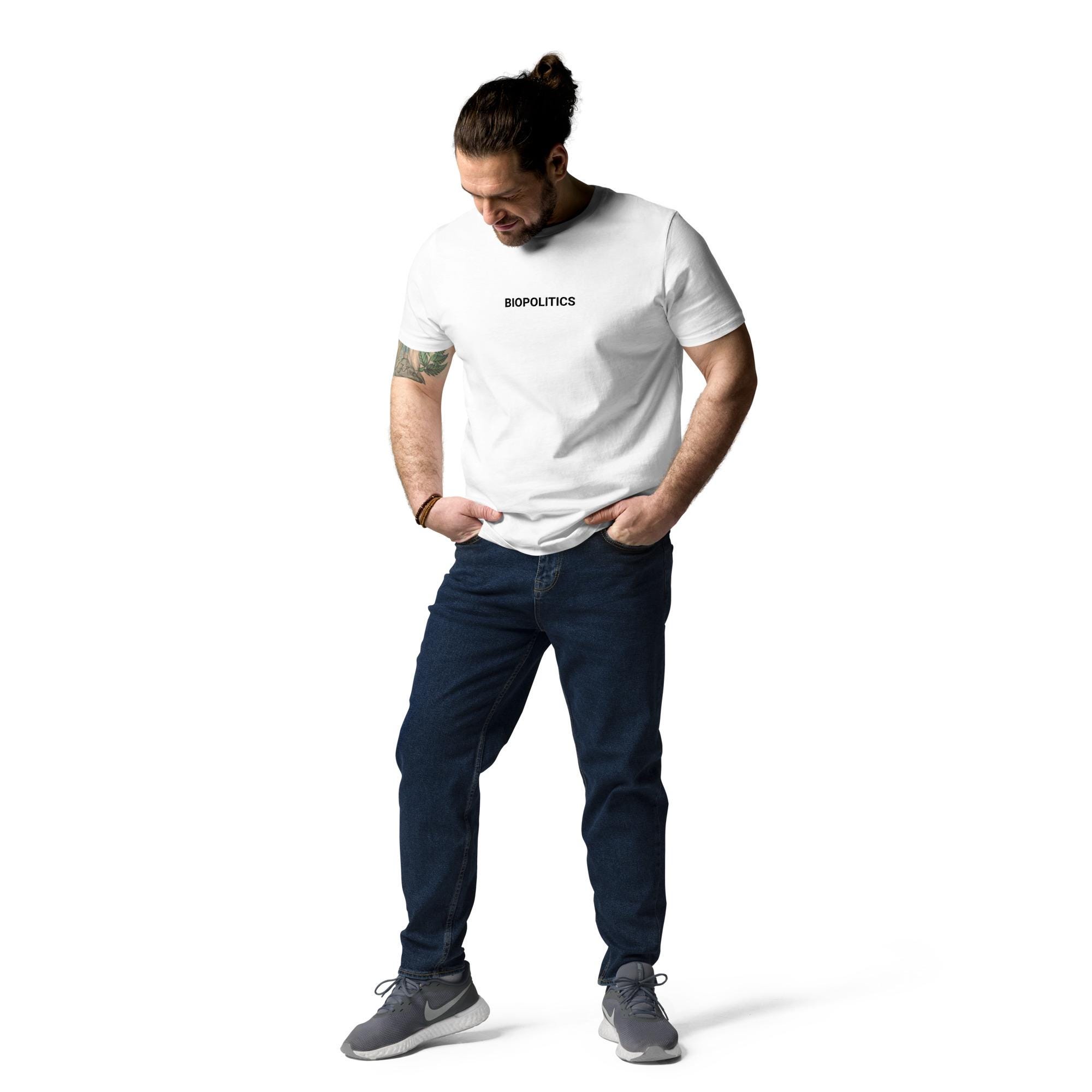 バイオポリティクス ホワイトTシャツ – ミニマリストの政治 