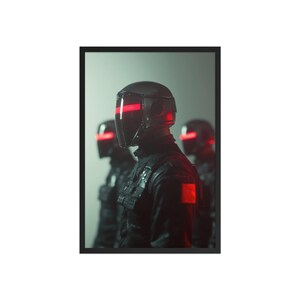 Controle do Sistema – Pôster de Ficção Científica emoldurado por Hybrid Collapse – Arte de Parede Cyberpunk para Entusiastas de Decoração Futurista e Distopia Digital