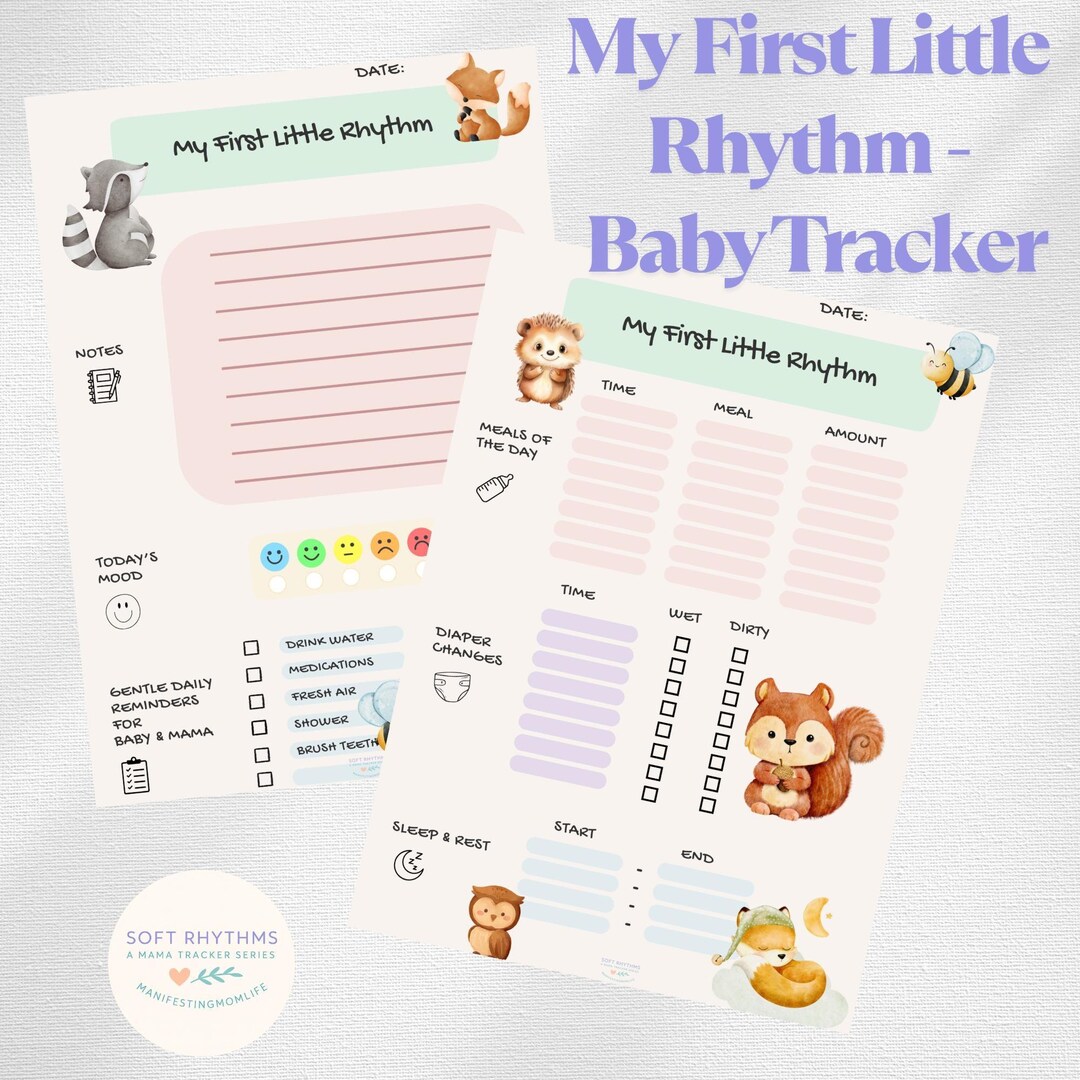 Tracking Baby Routine Printable Baby Tracker • Soft Daily Routine Planner for Moms • A4 PDF ...