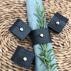 Serviettenringe aus Leder im Vintage-Look, weihnachtliches Tischdekor, rustikales festliches Geschirr,