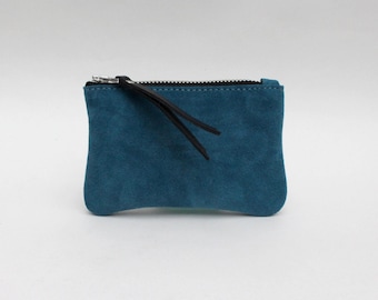 Foxcombe Coin Purse -Teal Suede - Suede Purse - Small Pouch - Teal Purse