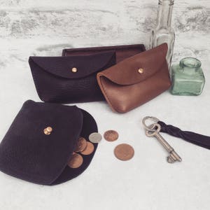 Coin Pouch - Coin Purse - Dark Brown Leather - Leather Coin Pouch - Brown Leather Pouch - Small Pouch