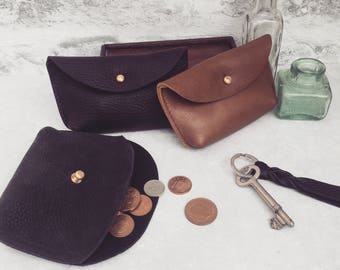 Coin Pouch - Coin Purse - Dark Brown Leather - Leather Coin Pouch - Brown Leather Pouch - Small Pouch