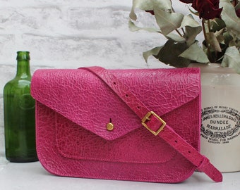 Satchel, pink bag, messenger bag, pink shoudler bag, dark pink