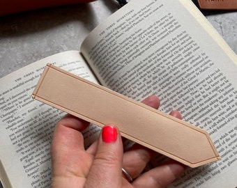 Leather Bookmark, Personalised Leather Bookmark with Crease Line Detail.
