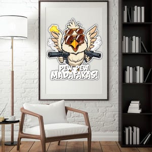 Pew Pew Madafakas PNG – Funny Gangster Bird Clipart for T-Shirts, Mugs, Sublimation & Gifts