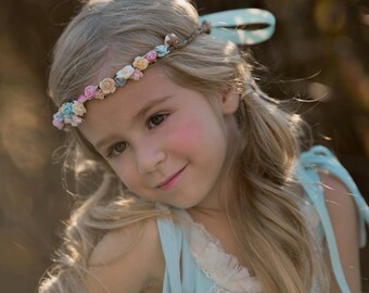 JOSEPHINE Flower Crown - Corona de flores pastel Diadema cumpleaños - Despedida de soltera Despedida de soltera Dama de honor Flower Girl Engagement Party Tocado