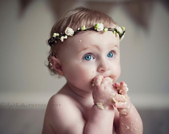 BOSQUE HALO - guirnalda para la foto de la niña de las flores románticas hadas banda para la cabeza - anillo rústico - Woodland boda cumpleaños prop guirnalda verde