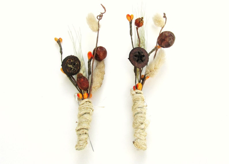 HARVEST BOUTONNIERE SET of 2 Wheat Buttonhole Rustic for Etsy