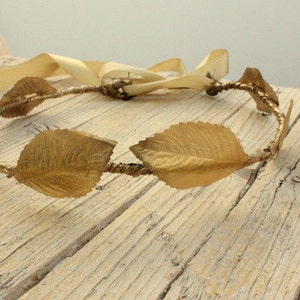 ATHENA Greek FOREST CROWN Halo Woodland Wreath, gold leafs, gold leaves, Flower Girls , Whimsical, Woodland Wreath, Amazon head band image 3