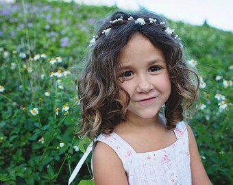 JASMINE - White Crown Rose Flower Bridal Crown, Wedding crown, Floral crown, bridal headpiece, Rose flower garland, woodland Crown bridal