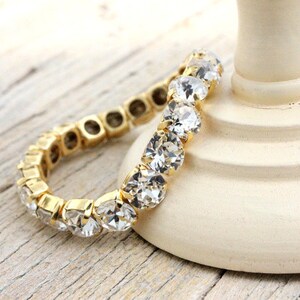 Swarovski Bracelet Gold CRYSTAL CLEAR Diamonds Charm Bracelet Gold Swarovski Crystal Bracelet Tennis bracelet image 3