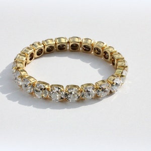 Swarovski Bracelet Gold CRYSTAL CLEAR Diamonds Charm Bracelet Gold Swarovski Crystal Bracelet Tennis bracelet image 2