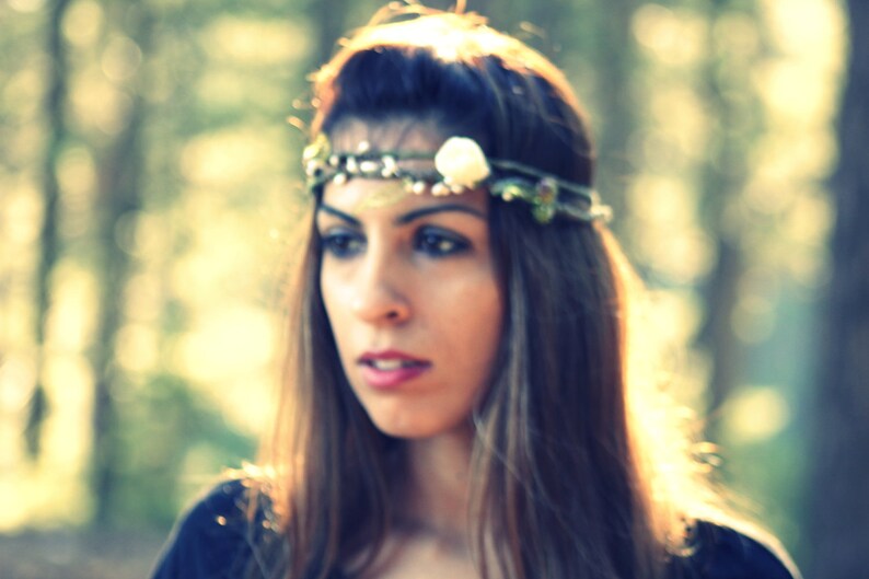 ARIA Whimsical double woodland Crown Amazonian Head Wreath, headpiece, headband, tiara, crown, halo image 1