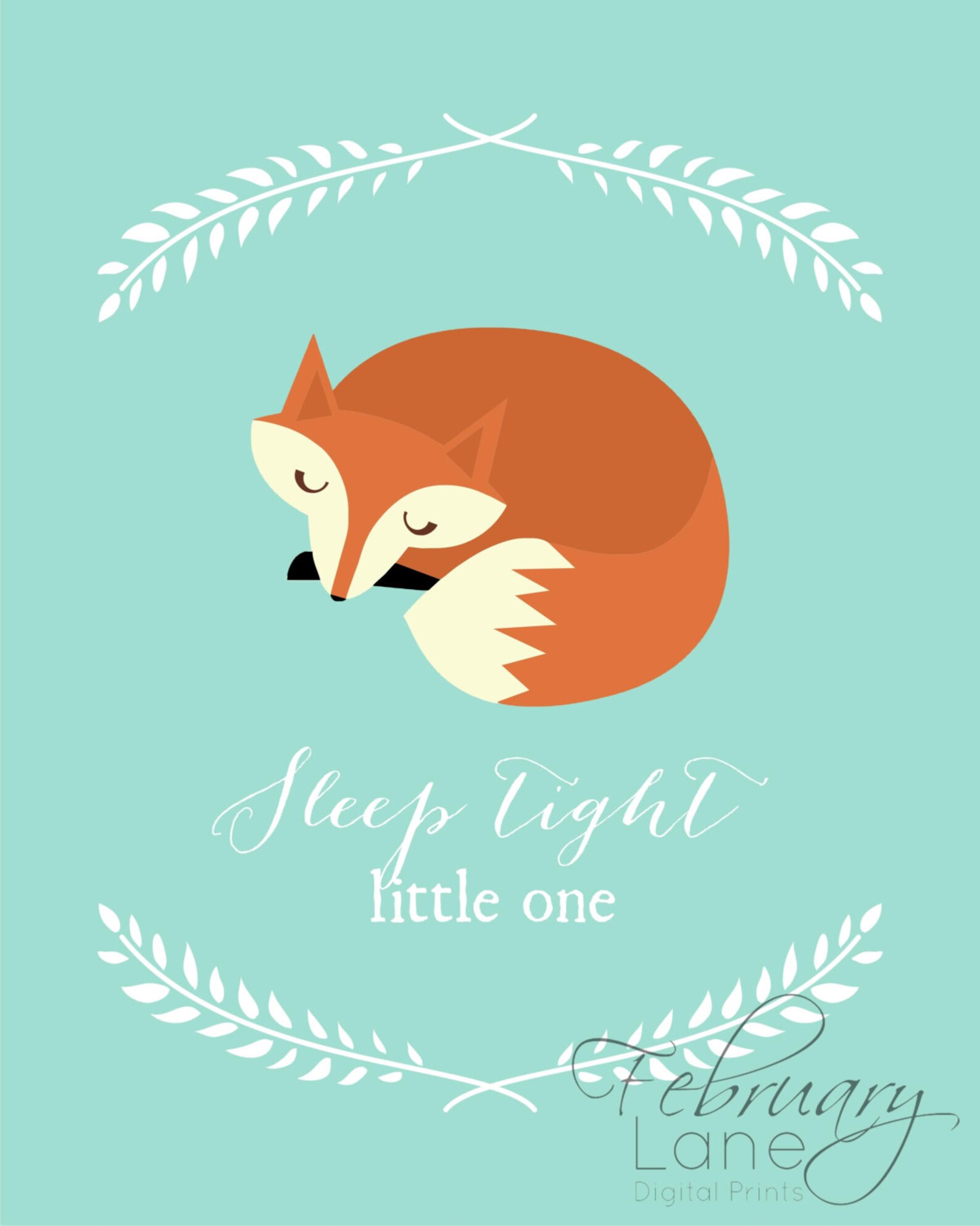 Sleep Tight Little One Nursery Wall Art Printable Fox Woodland - Etsy