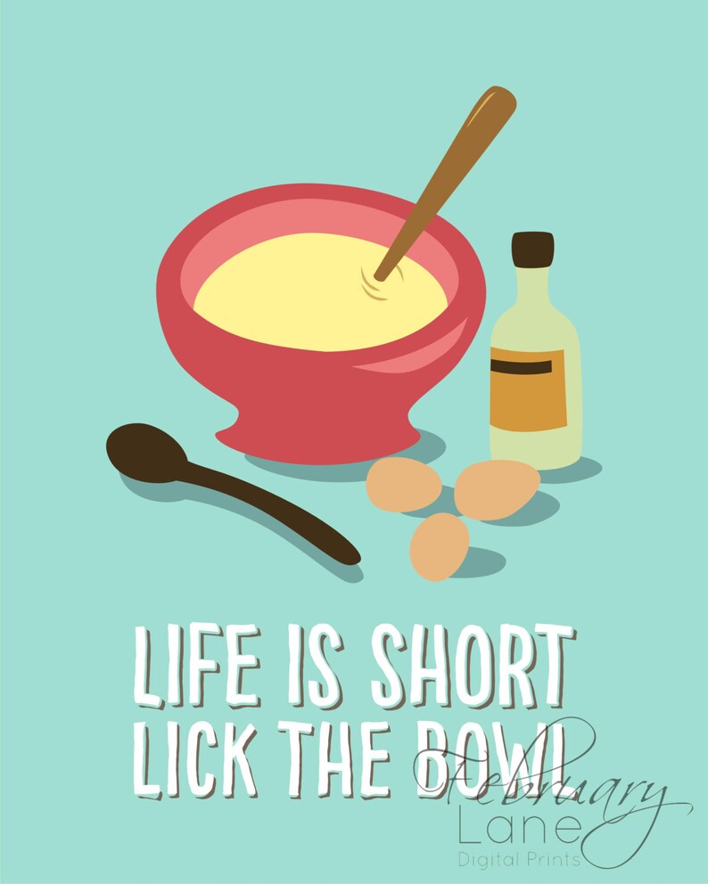 Funny Kitchen Printable Wall Art Prints Set of 4 Turquoise | Etsy