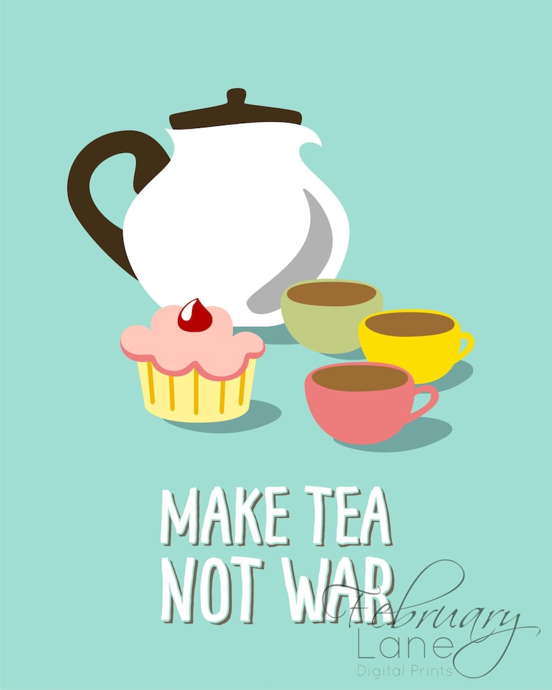 Funny Kitchen Printable Wall Art Prints Set of 4 Turquoise | Etsy