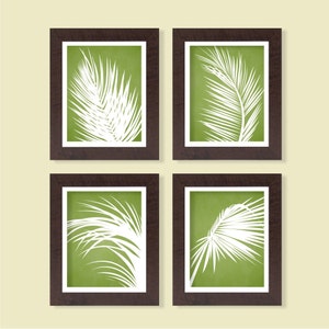 Palm Leaves Print - Set of 4 - 8x10 - Tree, Botanical, Nature, Green, Instant Download Printable Home, Living Room, Decor, Wall Art, Print