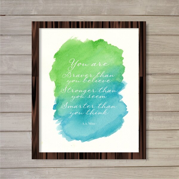 Aa Milne Quote Download - Etsy