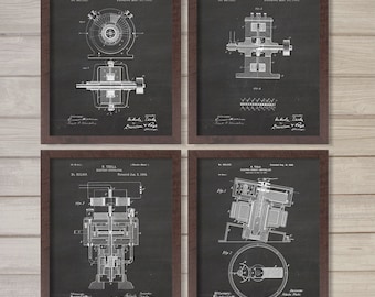 Tesla Patent Prints Instant Download Printables Set of 4 8x10 Nikola Tesla Invention Electric Generator Motor Science Student Engineer Gift