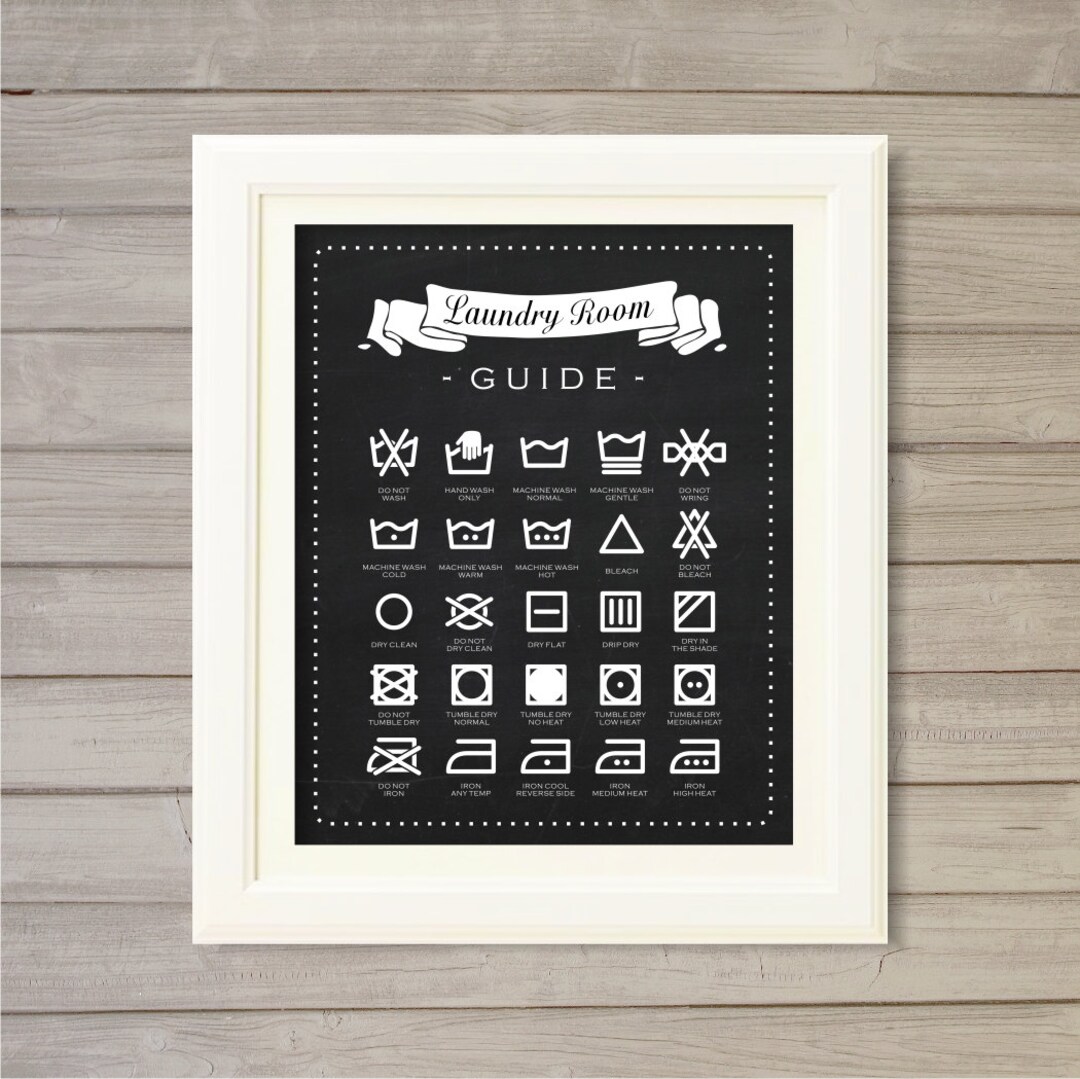 Laundry Room Guide Wall Art Printable Blackboard Faux Chalk Art - 8x10 ...