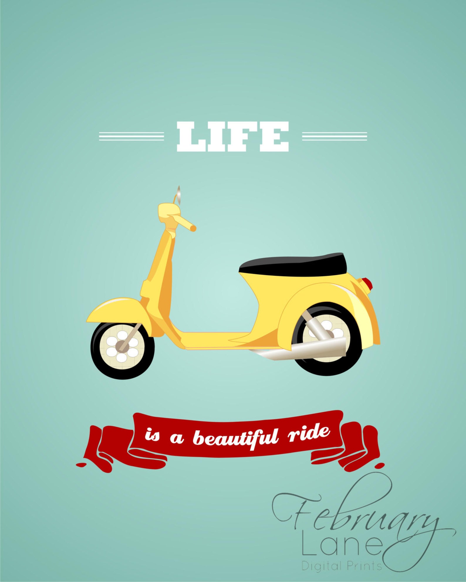 Life is a Beautiful Ride 8x10 Vespa Scooter Travel Etsy