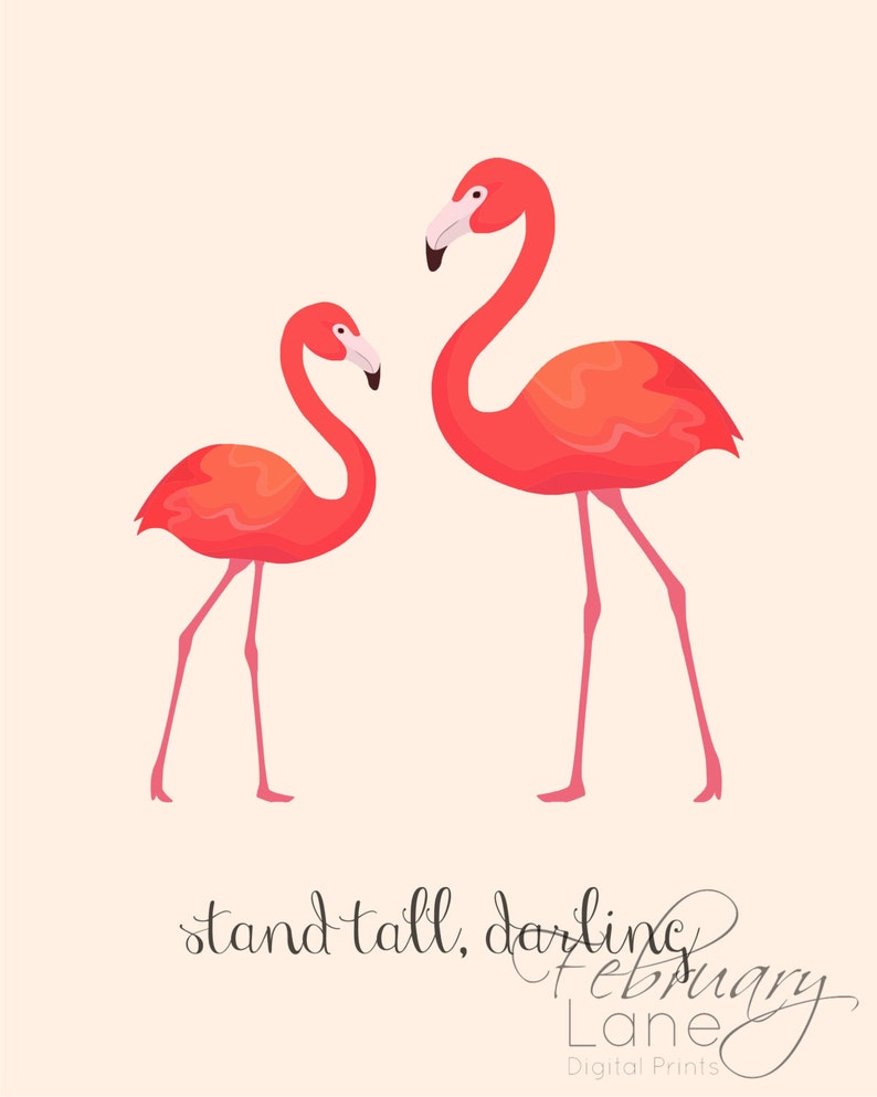 Stand Tall Darling Flamingos Wall Art Printable Blush - Etsy