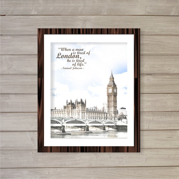 Big Ben Londres Citation 8 X 10 Angleterre River Thames Etsy