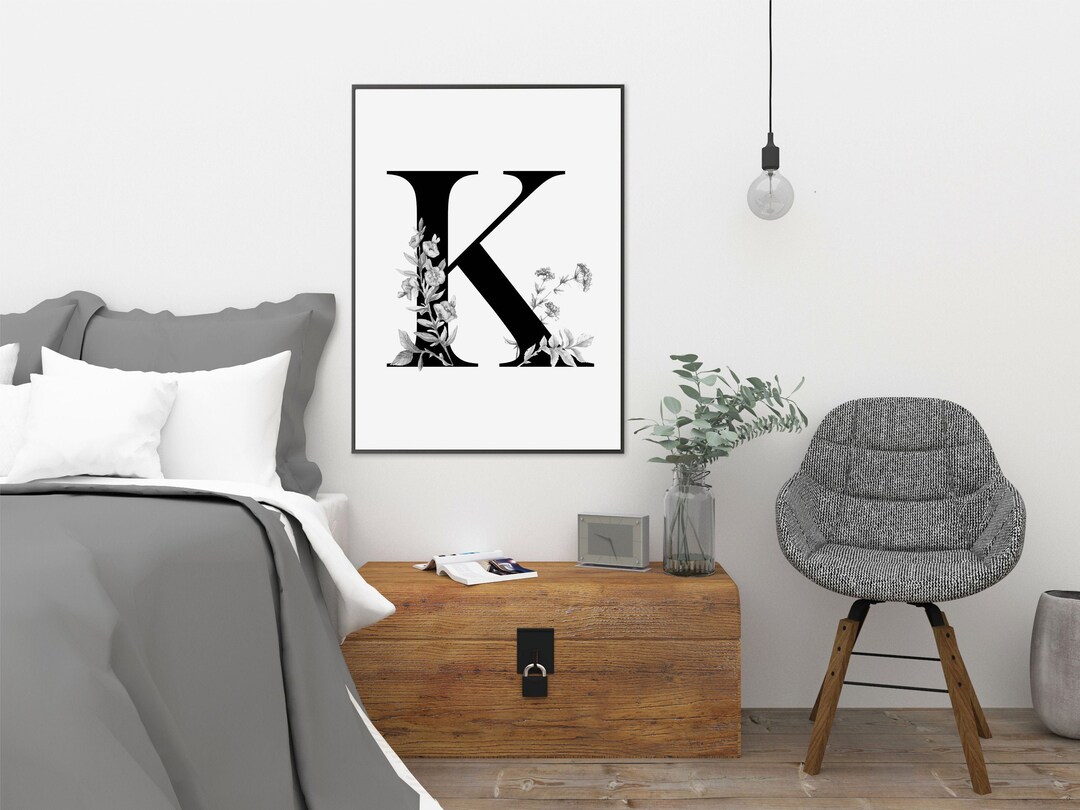 Name Initials Gift Monogram Letter Printable Wall Art Personalized ...
