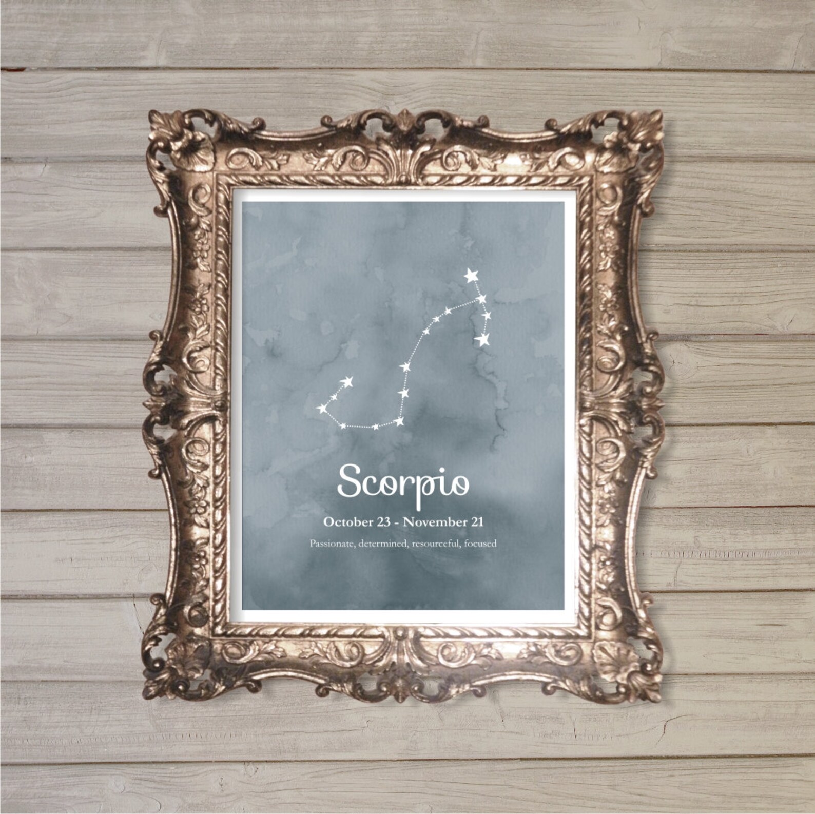 Scorpio Zodiac Constellation Wall Art Printable 8x10 Instant Etsy