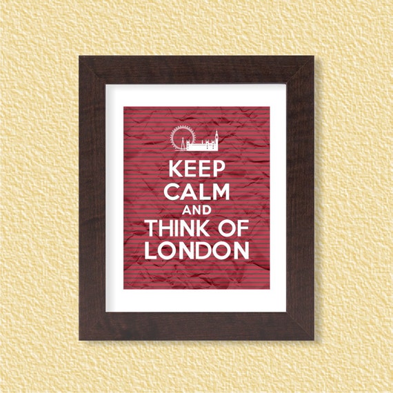 Keep Calm and Think of London Stripes 8x11 Instant Download, Digital  Printable Poster, Print, Typography, Art, JPEG Image 