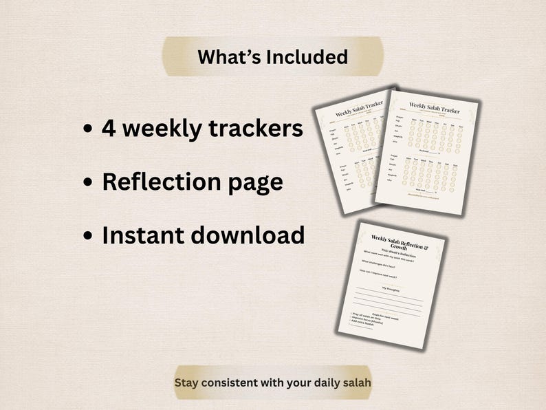 Weekly Salah Tracker Printable | Prayer Tracker PDF | Instant Download | Islamic Habit Tracker | Ramadan Planner image 4