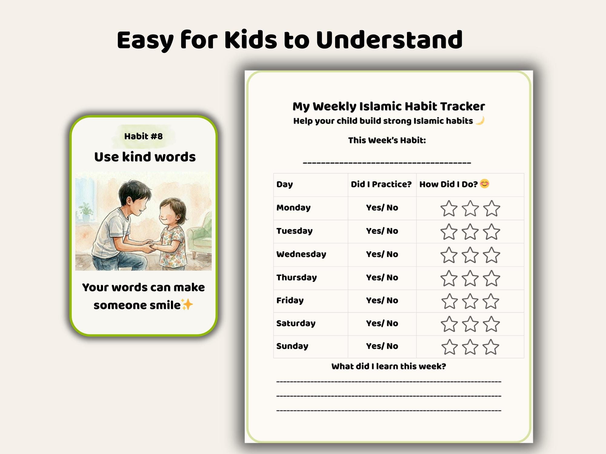Islamic Habit Flashcards for Kids Printable | Muslim Kids Daily Routine ...
