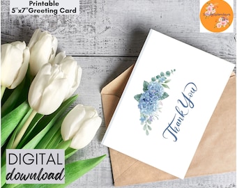 Tarjeta de agradecimiento imprimible descarga instantánea tarjeta de 5x7 pulgadas, tarjeta de agradecimiento para descargar, gratitud, tarjeta de agradecimiento, tarjeta interior en blanco,