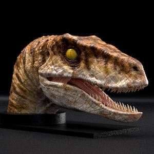 Male &quot;Tiger &quot; Velociraptor Bust | The Lost World Jurassic Park