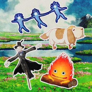 Château ambulant imperméable à l'eau, jeu d'autocollants inspirés du Studio Ghibli, 4 pièces