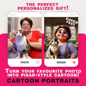 Personalized Pixar Style Portrait Drawing From Your Photo, Custom Digital Cartoon Illustration Gift for Birthday or Special Occasions