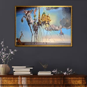 Salvador Dalí&#39;s &#39;The Temptation of St. Anthony&#39; Art Print - Iconic Surrealism Wall Decor Dalí Masterpiece Canvas Print - Dreamlike Elephant