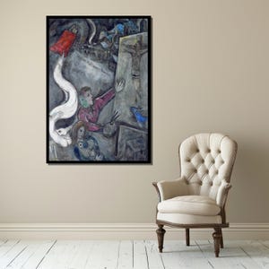 Dreamlike Figurative Painting - Marc Chagall Inspired Wall Art&quot;